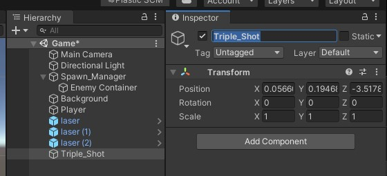 New empty object with Unity assigned location